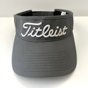 Titleist Pro V1 FJ Golf Visor Footjoy Gray White Script Adjustable Strapback Hat